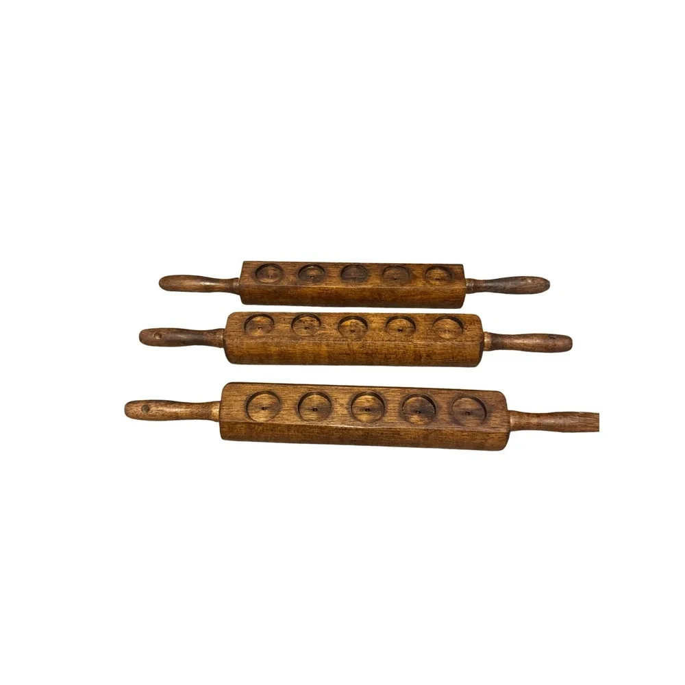 Vintage Wooden Square Rolling Pin Set of 3 Rectangular Wood Rustic Votive Candle